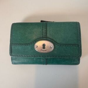 Fossil Green Leather Wallet
